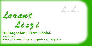 lorant liszi business card