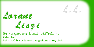 lorant liszi business card